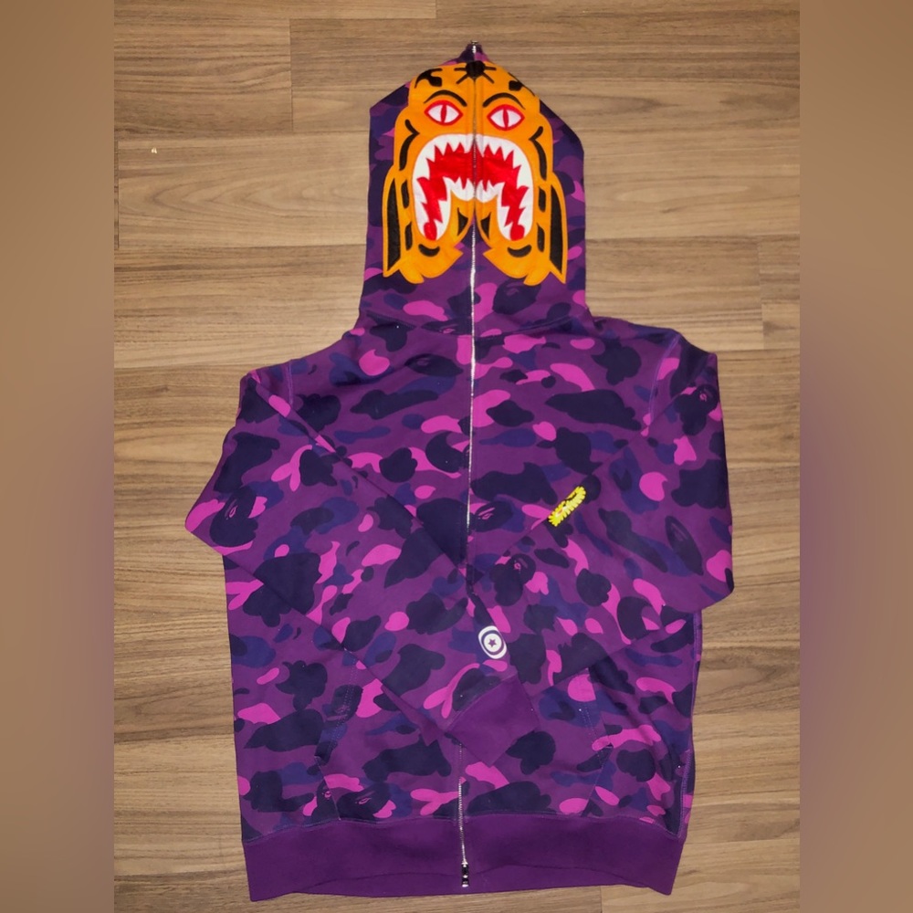 BAPE Purple Camo Tiger Hoodie XL